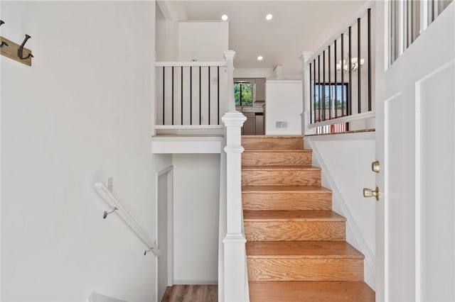 404 Beulah St, Shaler, PA 15209 - stairs with recessed lighting and wood finished floors