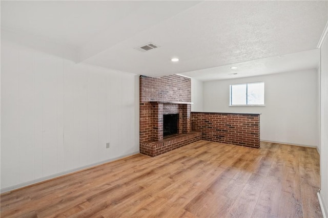 404 Beulah St, Shaler, PA 15209 - unfurnished living room featuring wood finished floors, a fireplace, and recessed lighting