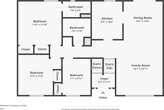 404 Beulah St, Shaler, PA 15209 - view of property floor plan