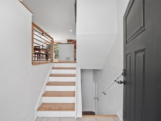 773 Somerville Dr, Saint Clair, PA 15243 - stairway featuring baseboards and tile patterned floors