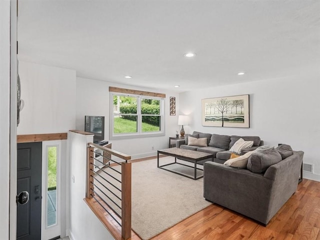 773 Somerville Dr, Saint Clair, PA 15243 - living area with wood finished floors and recessed lighting
