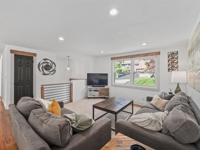 773 Somerville Dr, Saint Clair, PA 15243 - living area with wood finished floors and recessed lighting