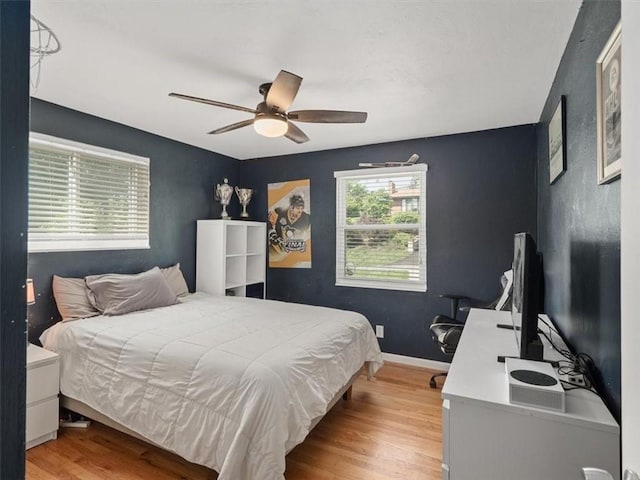 773 Somerville Dr, Saint Clair, PA 15243 - bedroom with wood finished floors and ceiling fan