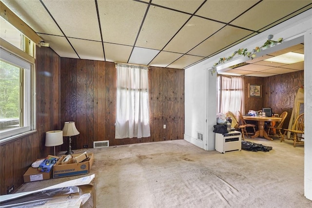 11839 Crockett St, North Huntingdon, PA 15647 - misc room with wooden walls and carpet