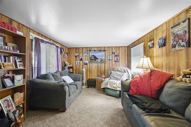 11839 Crockett St, North Huntingdon, PA 15647 - living area featuring wooden walls and carpet