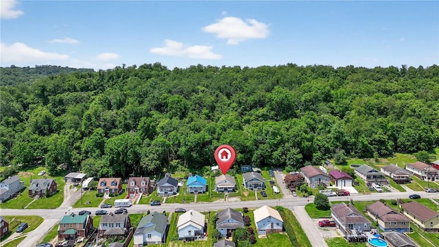 41 Taylor Ave, East Bethlehem, PA 15322 - aerial overview of property's location featuring nearby suburban area and a heavily wooded area