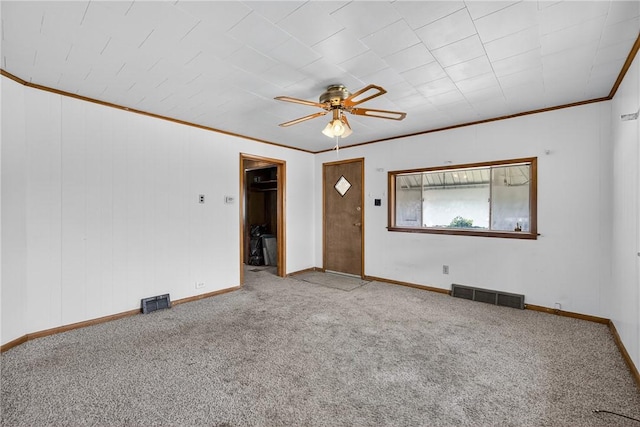 41 Taylor Ave, East Bethlehem, PA 15322 - carpeted empty room featuring ceiling fan and crown molding