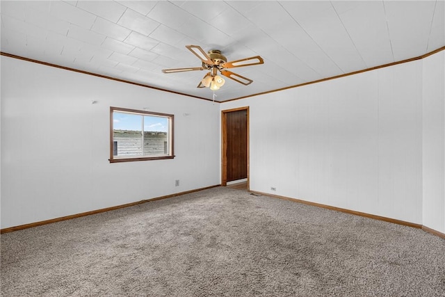 41 Taylor Ave, East Bethlehem, PA 15322 - spare room with crown molding, carpet floors, and a ceiling fan