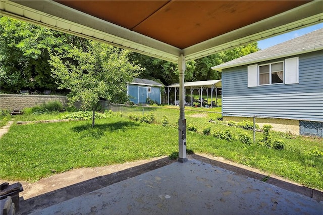 41 Taylor Ave, East Bethlehem, PA 15322 - view of yard featuring a patio area and a storage unit