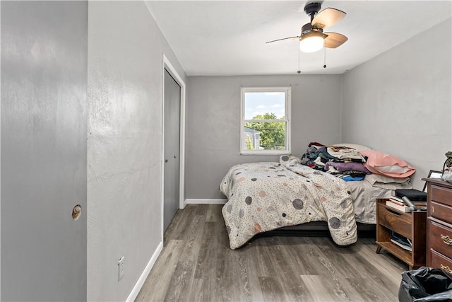 553 Indus St, Greenfield, PA 15207 - bedroom featuring wood finished floors, ceiling fan, and a closet
