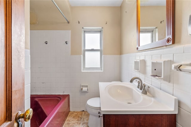 1000 Prospect Rd, Whitehall, PA 15227 - bathroom featuring tile walls, vanity, tile patterned flooring, and wainscoting