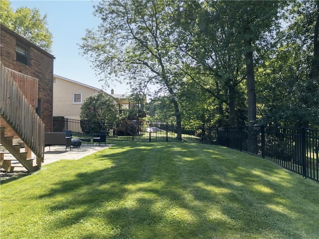 202 Lytton Rd, Moon/Crescent Twp, PA 15108 - fenced backyard with a patio and stairway