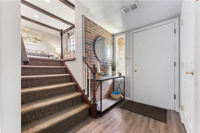 202 Lytton Rd, Moon/Crescent Twp, PA 15108 - entryway featuring wood finished floors, stairs, and recessed lighting