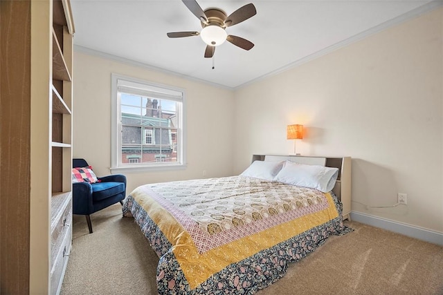 246 42nd St, Lawrenceville, PA 15201 - bedroom with carpet, ornamental molding, and ceiling fan