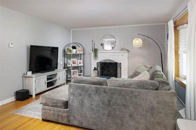 16 Grace Rd, Scottdale, PA 15683 - living area featuring a fireplace and wood finished floors