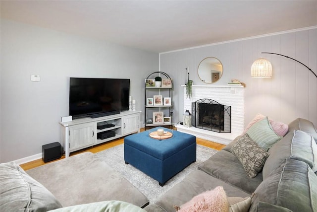 16 Grace Rd, Scottdale, PA 15683 - living area featuring wood finished floors and a fireplace