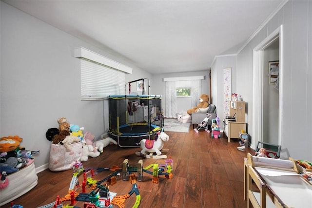 16 Grace Rd, Scottdale, PA 15683 - rec room featuring wood-type flooring and crown molding