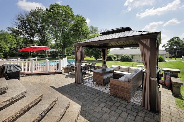 16 Grace Rd, Scottdale, PA 15683 - view of patio featuring a gazebo and outdoor lounge area