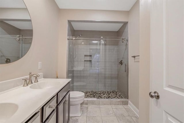 441 Roebling Ct, Cranberry Twp, PA 16066 - full bathroom featuring double vanity, a shower stall, and tile patterned flooring