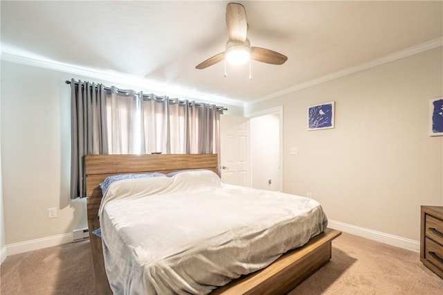 563 Edward St, Derry Twp, PA 15650 - carpeted bedroom with ornamental molding, a ceiling fan, and a baseboard radiator