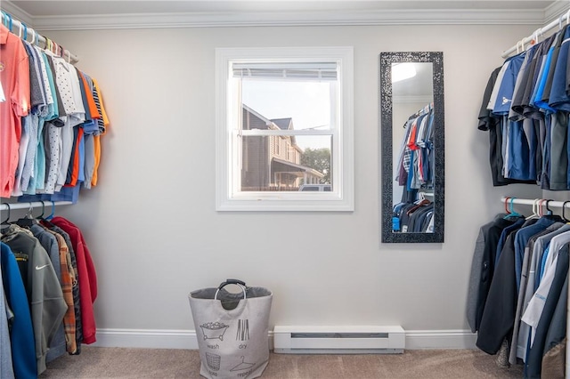 563 Edward St, Derry Twp, PA 15650 - spacious closet featuring a baseboard heating unit and carpet flooring