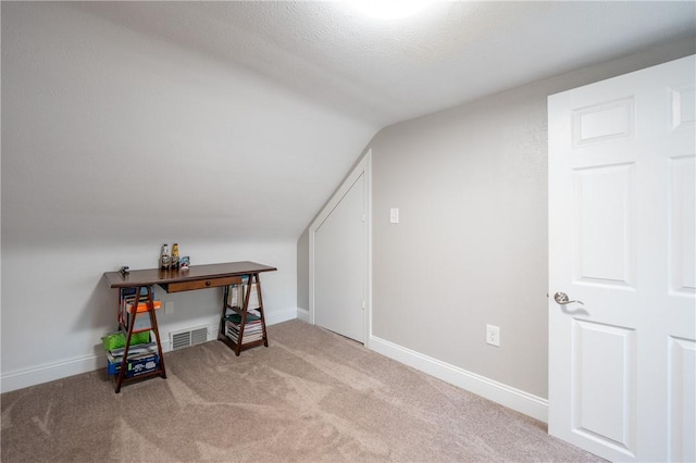 563 Edward St, Derry Twp, PA 15650 - office area with lofted ceiling and carpet flooring