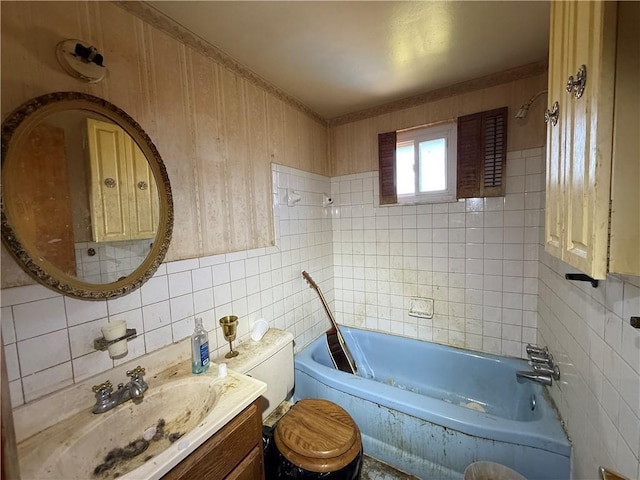214 Barbara Dr, Kennedy Twp, PA 15136 - bathroom with tile walls and vanity