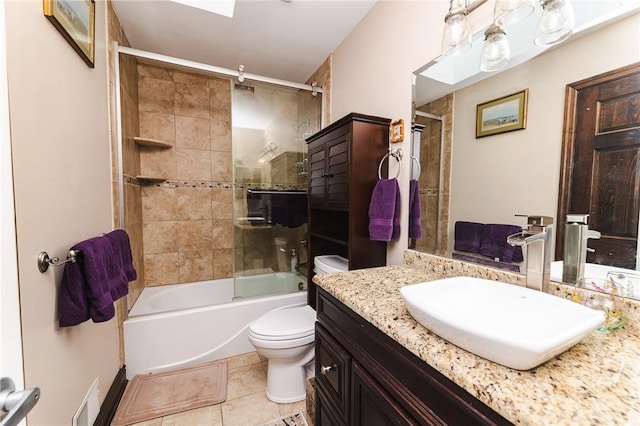 391 Browns Hill Rd, Middlesex Twp, PA 16059 - bathroom featuring vanity, shower / bath combination with glass door, and tile patterned floors