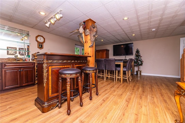 391 Browns Hill Rd, Middlesex Twp, PA 16059 - indoor dry bar featuring recessed lighting and light wood finished floors