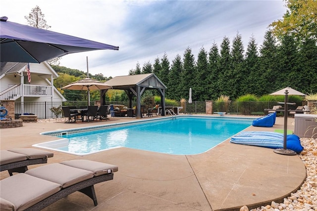 391 Browns Hill Rd, Middlesex Twp, PA 16059 - view of swimming pool featuring a patio, a gazebo, and outdoor dining space