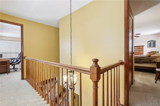 105 Gary Dr, Ohio Twp, PA 15143 - hall featuring carpet floors and an upstairs landing