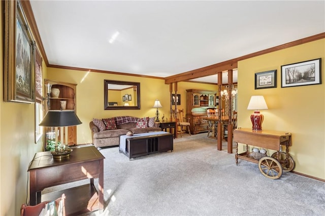 105 Gary Dr, Ohio Twp, PA 15143 - living room with crown molding and carpet floors
