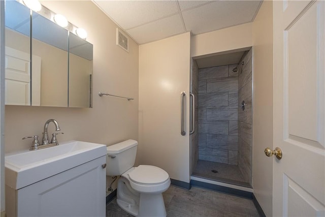 3240 Rothpletz St, Marshall Shadeland, PA 15212 - full bathroom featuring a tile shower, vanity, and a paneled ceiling