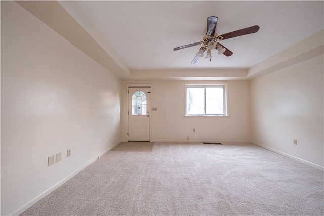 3240 Rothpletz St, Marshall Shadeland, PA 15212 - unfurnished room with a ceiling fan, light carpet, and a raised ceiling