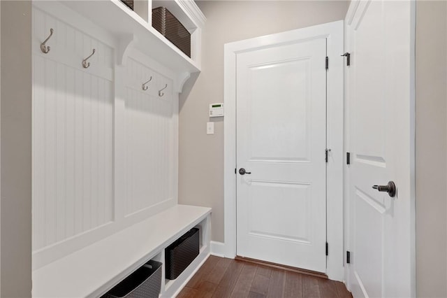 1735 Stevensan Dr, Franklin Park, PA 15143 - mudroom featuring dark wood-type flooring and baseboards