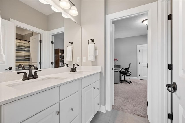 1735 Stevensan Dr, Franklin Park, PA 15143 - full bathroom featuring double vanity and tile patterned floors