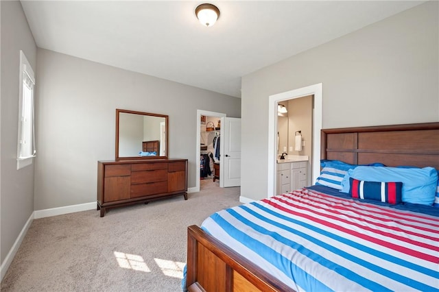 1735 Stevensan Dr, Franklin Park, PA 15143 - bedroom with a walk in closet, light colored carpet, ensuite bath, and a closet