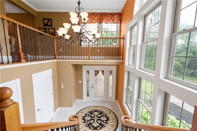 102 Klages Rd, Donegal, PA 15376 - tiled foyer with a chandelier and a high ceiling