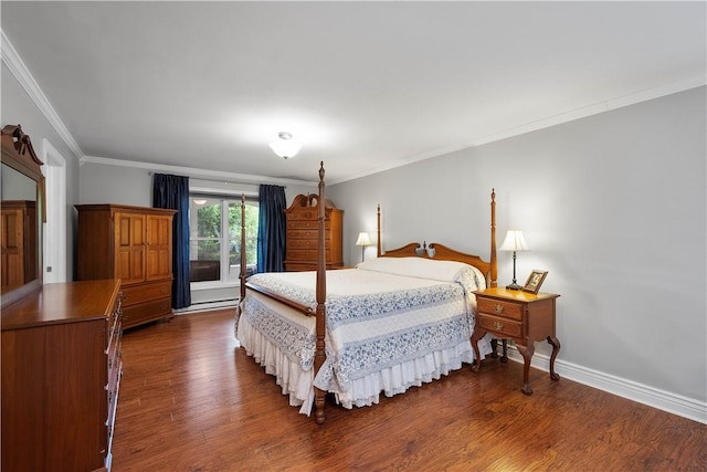 102 Klages Rd, Donegal, PA 15376 - bedroom with dark wood finished floors and crown molding