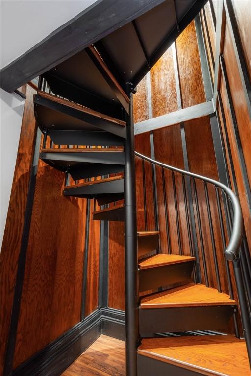 102 Klages Rd, Donegal, PA 15376 - stairway featuring wood finished floors