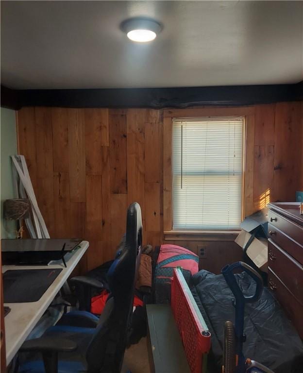 406 Walnut St, Sugarcreek, PA 16343 - bedroom with wood walls