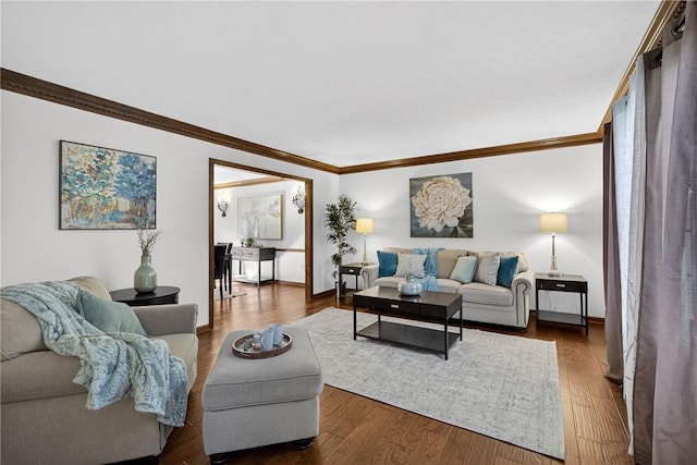 2455 Dogwood Dr, Franklin Park, PA 15090 - living area featuring ornamental molding and wood finished floors