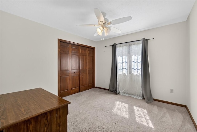 2455 Dogwood Dr, Franklin Park, PA 15090 - unfurnished bedroom with light colored carpet, a closet, and ceiling fan