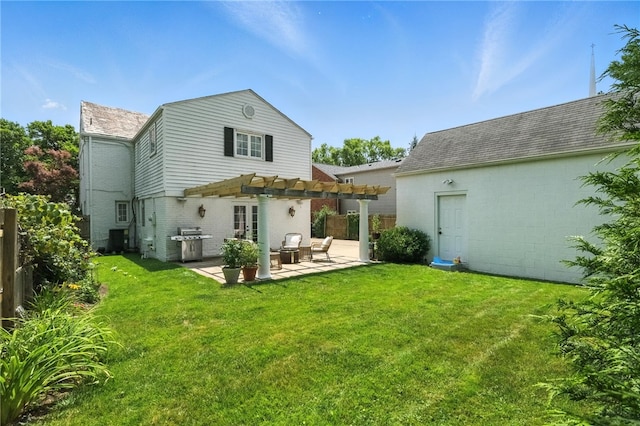 590 Kenilworth Dr, Mt Lebanon, PA 15228 - back of house with a pergola, a patio area, a shingled roof, and brick siding