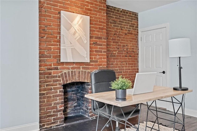 4228 Post St, Lawrenceville, PA 15201 - office space with baseboards and a brick fireplace