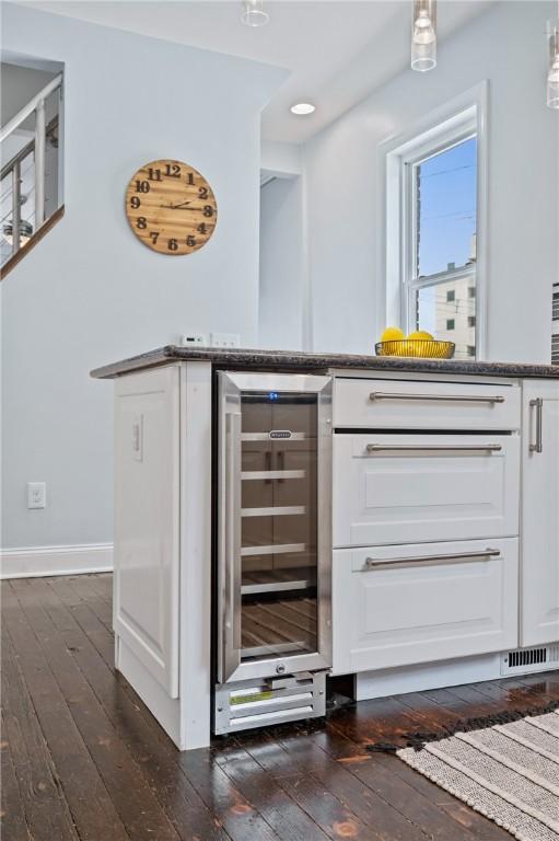 4228 Post St, Lawrenceville, PA 15201 - bar area with beverage cooler and dark wood finished floors