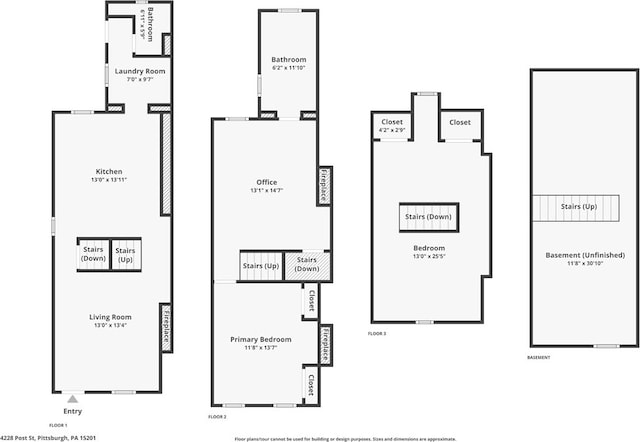 4228 Post St, Lawrenceville, PA 15201 - view of floor plan / room layout