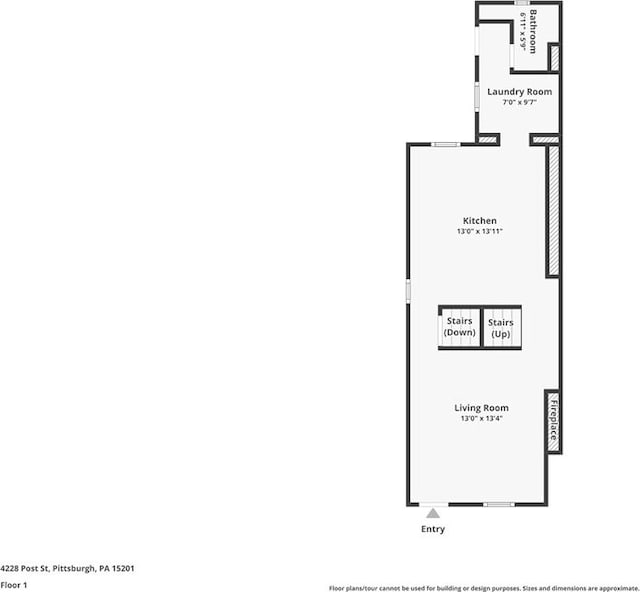 4228 Post St, Lawrenceville, PA 15201 - view of floor plan / room layout