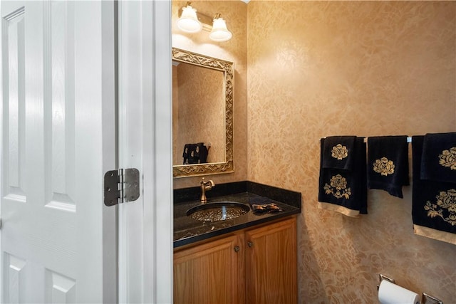 206 Buckeye Ct, Nottingham, PA 15330 - half bathroom featuring vanity and wallpapered walls