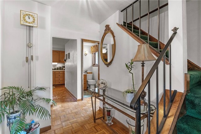 1031 Fiddleback Dr, Kennedy Twp, PA 15136 - staircase with baseboards